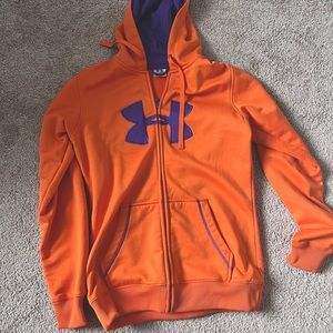 Womens small orange and purple Under Armour full zip